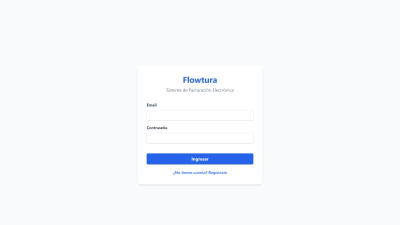 Pantalla de acceso de Flowtura